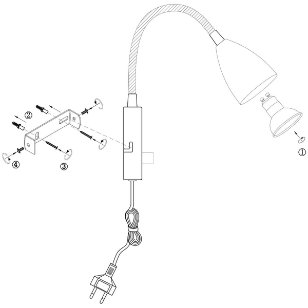 Kinkiet LAMPA ścienna CIRO 107409 Markslojd metalowa OPRAWA regulowana reflektorek na peszlu czarny