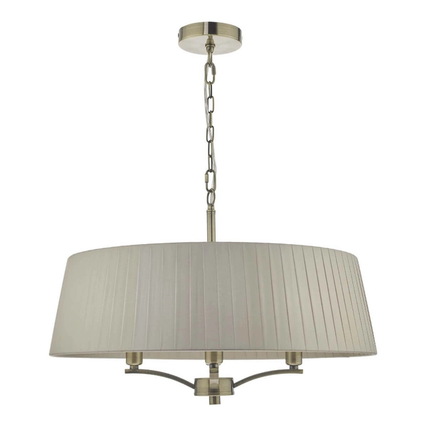 Plisowana lampa wisząca Cristin CRI0429 Dar Lighting mosiądz biała
