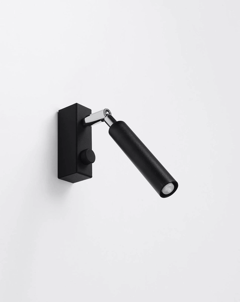 Industrialna LAMPA ścienna SL.0897 metalowa OPRAWA kinkiet regulowana tuba czarna