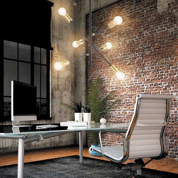 Industrialna LAMPA sufitowa LANNY 2104 Rabalux metalowa OPRAWA pręty sticks czarne złote