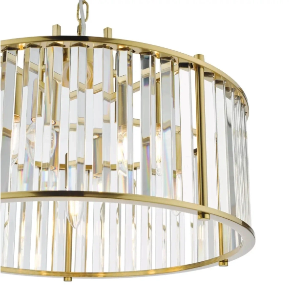 Żyrandol glamour Kiran KIR0535 kryształowy nad stół crystals mosiądz