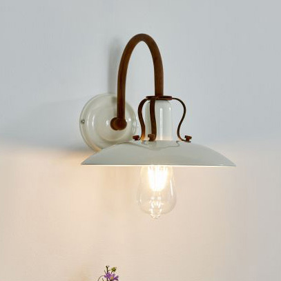 Retro lampa ścienna Romer 30276/01/38 metalowa hol beżowa brązowa