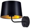 Lampa ścienna Remi K-4356 abażurowa do sypialni czarna złota
