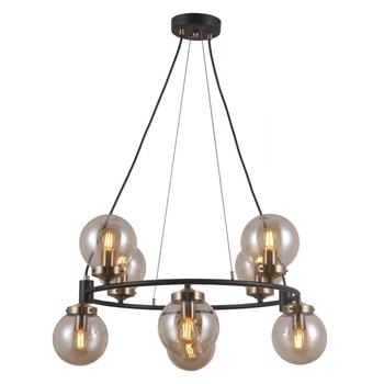 LAMPA wisząca GALVEZ PND-28622-8A Italux modernistyczna OPRAWA loftowy ZWIS kule balls czarne brąz bursztynowe