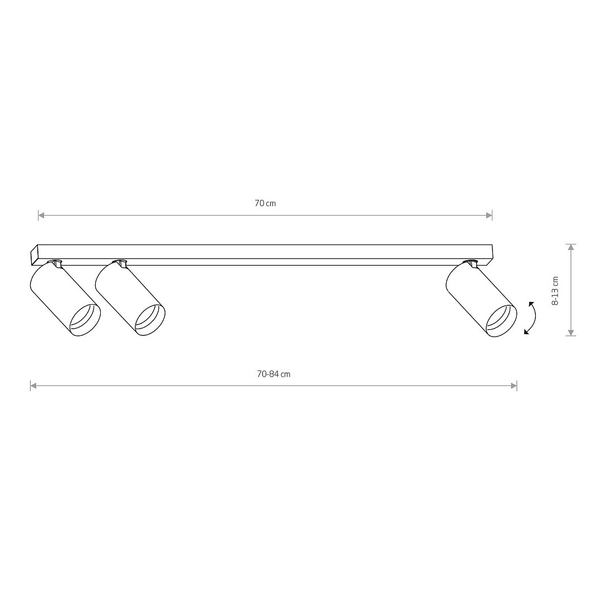 Kierunkowa lampa sufitowa Mono 7783 kuchenny spot czarny złoty