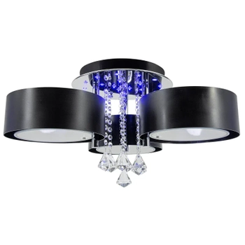 LAMPA sufitowa DRS8006/3 8C LED 180W BL Elem metalowa OPRAWA crystal glamour chrom czarna