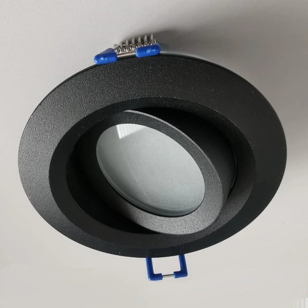 Sufitowa LAMPA wpust LAGOS LP-4425/1RM BK Light Prestige okrągła OPRAWA regulowane oczko do zabudowy IP65 czarne