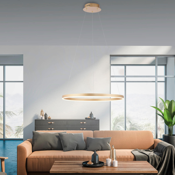 Zawieszana lampa RITUS 15394-60 Just Light LED 31,5W 3000K koło mosiądz