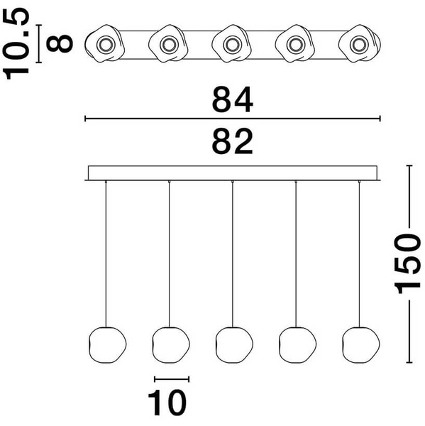 Ledowa lampa zwis CHEPEN LE44644 25W 3000K wielopunktowa czarny chrom