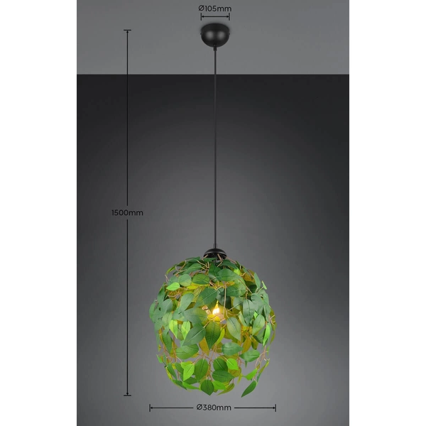 Salonowa lampa wisząca Leavy R10461915 RL Light roślina czarna zielona
