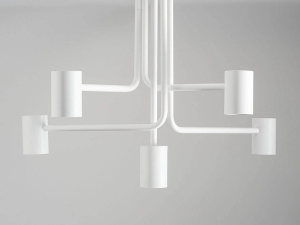 Biała lampa metalowa Luis nowoczesna nad kuchenną wyspę