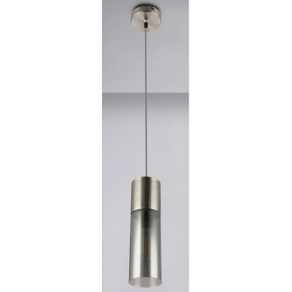 Loftowa LAMPA wisząca ANNIKA 21000HN Globo tuba OPRAWA szklana ZWIS okrągły nikiel matowy przydymiony