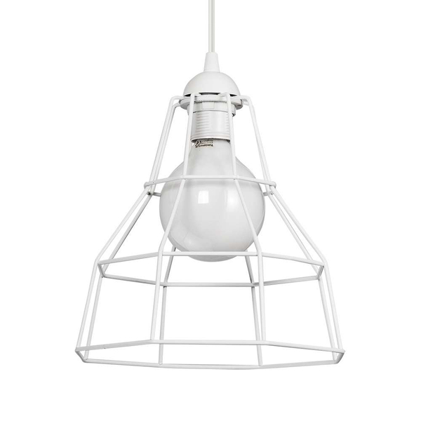 LAMPA wisząca VEN W-CORF/A WH metalowa OPRAWA druciany ZWIS drut loft biały