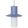 Wisząca lampa art. deco Caponio CPA199P0 nad wyspę biała niebieska