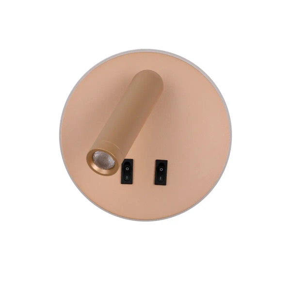 Metalowa lampa ścienna Furla WL-53742-1-GD LED 8W 3000K z włącznikiem złota