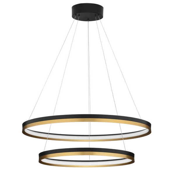 Ledowe pierścienie wiszące Bane LE43226 LED 98W 3000K czarne złote białe