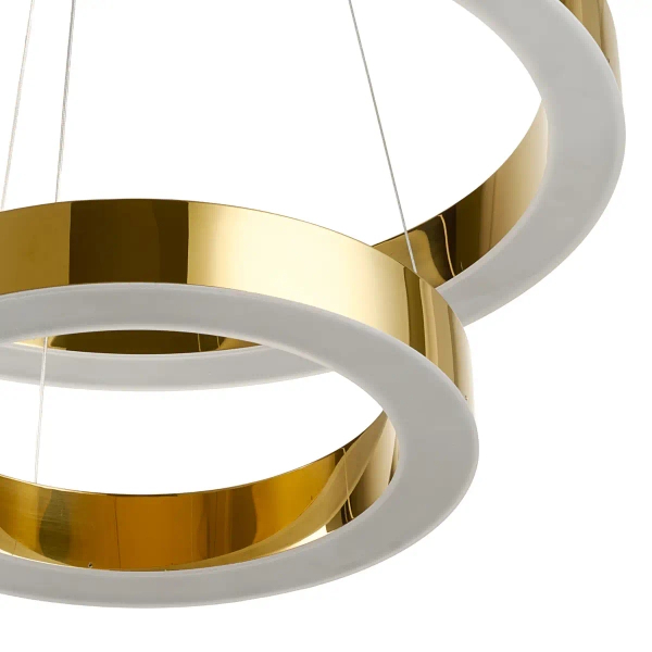 Lampa wisząca art deco CIRCLE DN924-40+60 złota metalowa akrylowa LED 53W 3000K do jadalni