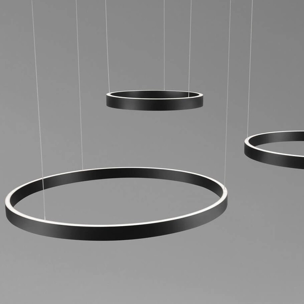 Zwisająca lampa nad stół BARI LE44317 LED 181W 3000K pierścienie czarny