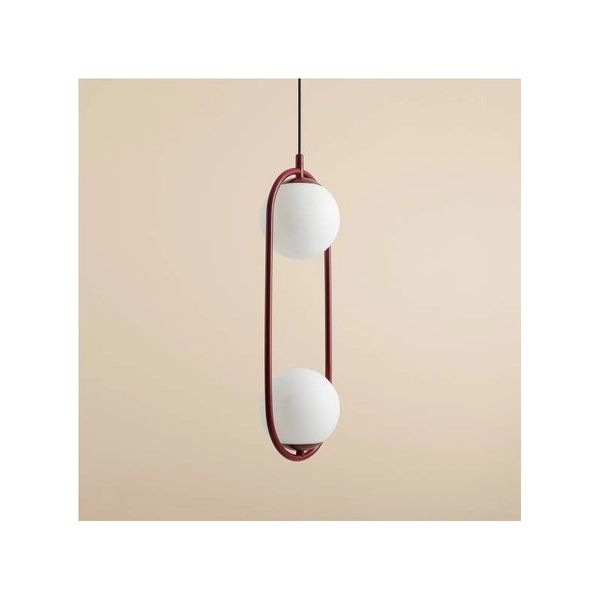 Lampa kulista wisząca Riva 1086H15 eliptyczna czerwona