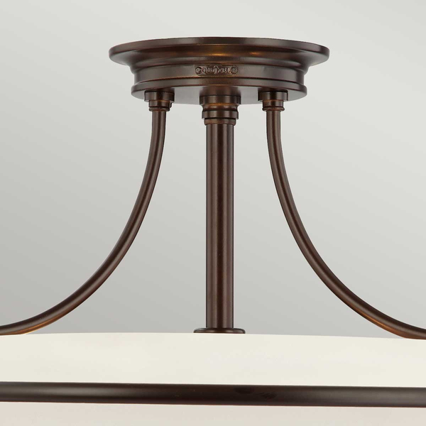 Sufitowa lampa Griffin QZ-GRIFFIN-SFM-PN Quoizel szkło brązowy biały