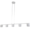 Podłużna lampa wisząca Mila 5 41357 tubki metalowe szare beżowe