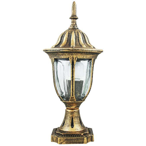 Ogrodowa LAMPA stojąca FLORENCJA 302588 Polux zewnętrzna OPRAWA metalowa latarenka outdoor IP43 patyna przezroczysta
