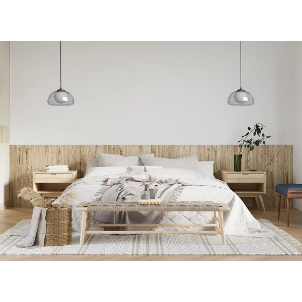 Nowoczesna lampa wisząca nad stół Ainale PND-54637-1-BK-SG przydymiona