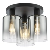 Industrialna sufitowa lampa Savannah SAV5322 szklane tubki czarne