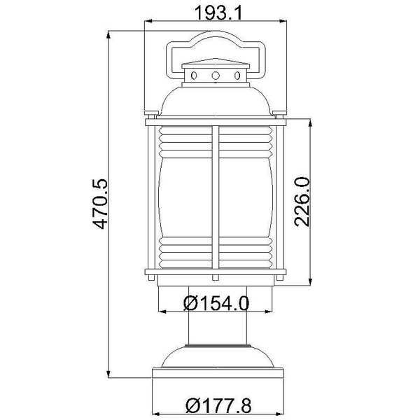 Stojąca LAMPA zewnętrzna Ashland KL-ASHLANDBAY3-M Elstead KICHLER szklana OPRAWA retro latarenka outdoor IP44 cynk przezroczysta