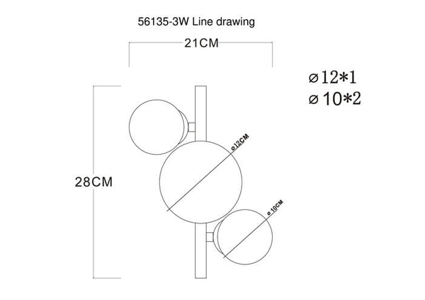 Sufitowa lampa Riha 56135-3W balls czarna bursztynowa