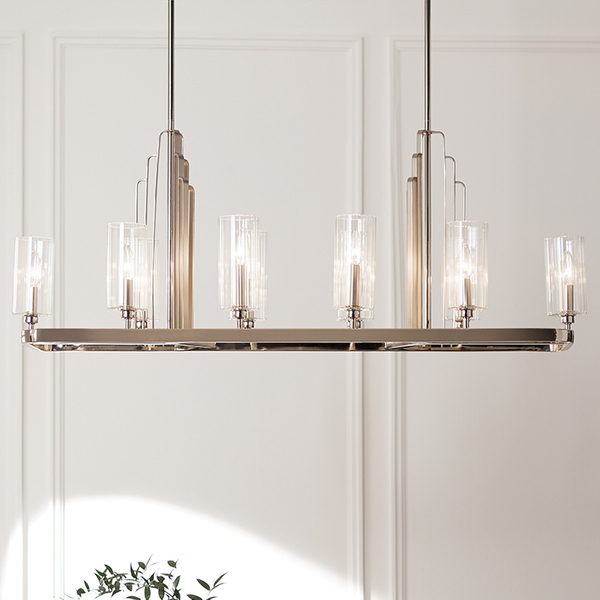 Geometryczna lampa wisząca QN-KIMROSE10-PN szkło nikiel