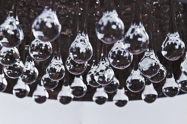 Lampa wisząca crystal Burn okrągła glamour nad łóżko chrom