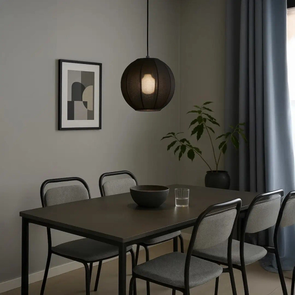 Loftowa wisząca lampa Dana ML1806 kula z tkaniny czarny