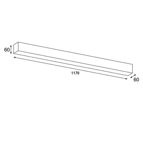 Liniowa sufitowa lampa Lupinus 3115012103-1 Elkim LED 32W 3000K czarna