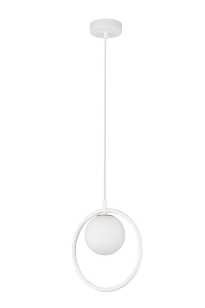Wisząca lampa salonowa Ring pierścień ball biała okrągła