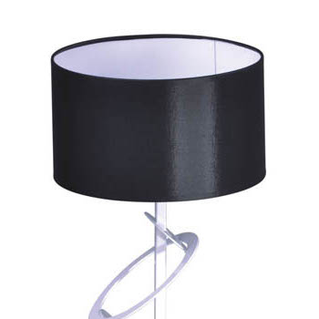 Stołowa lampka z abażurem Korfu K-3453 metalowa biała czarna