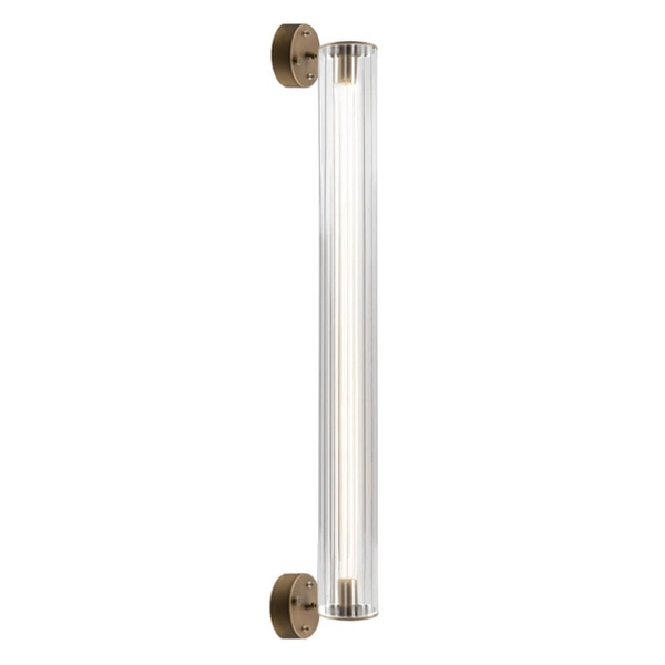 Naścienna lampa do salonu Merezi K 2006 LED 15W 3000K ryflowana mosiądz patyna