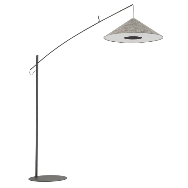 Designerska podłogowa lampa POISE 11767 do sypialni szara