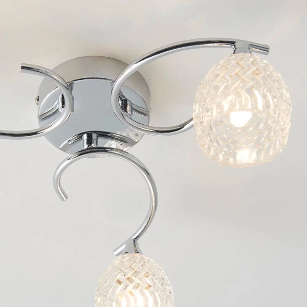 Salonowa lampa sufitowa Boyer BOYER-3CH szklana chrom przezroczysty