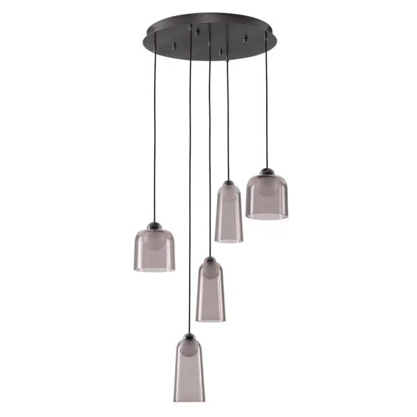 Szklana sufitowa lampa TAVENCO LE45214 LED 24W 3000K czarna różowa