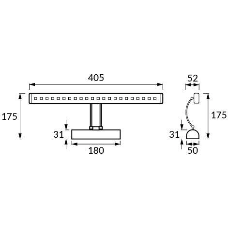 Kinkiet LAMPA ścienna BRENA HL6641L 02479 Ideus regulowana OPRAWA metalowa LED 4W 4000K nad lustro chrom