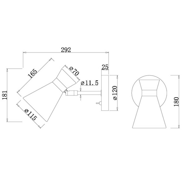 Ścienna lampa z regulacją Enzo R20781731 włącznik biały