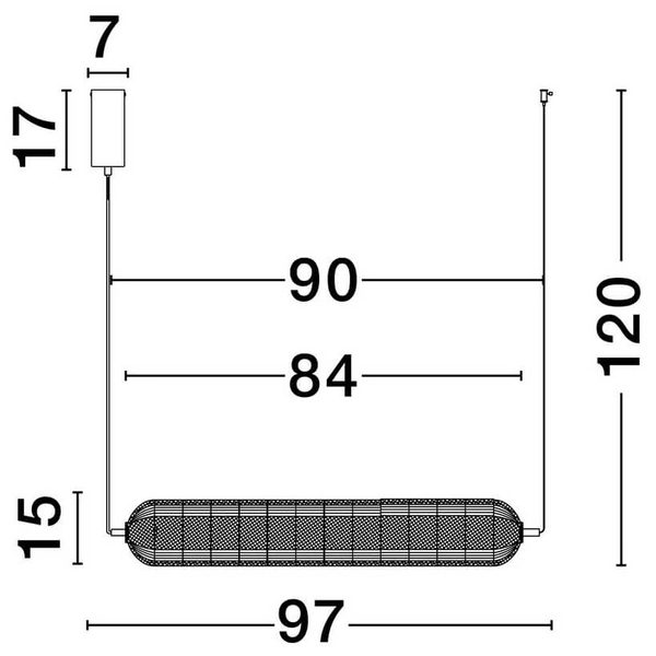 Lampa zwisająca do sypialni TIPUANI LE44627 LED 40W 3000K podłużna złota przezroczysta