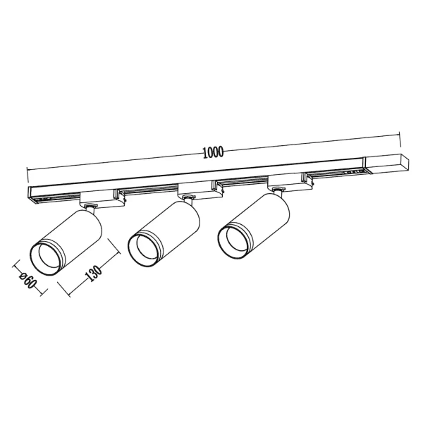 Zestaw szynowy z lampami Pipe Ring Track ML2083 tubki czarny