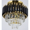 Salonowy plafon nad stół Toledo 6260/4B TR BL kryształowy złoty czarny