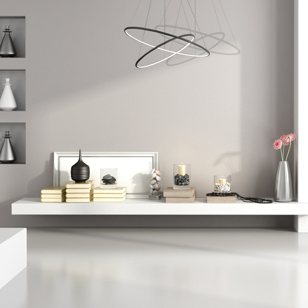LAMPA wisząca ORION ML508 Milagro OPRAWA futurystyczna LED 53W 3000K circles rings czarna