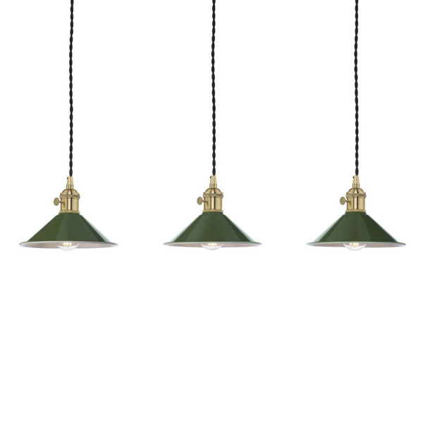 Klasyczna lampa wisząca do jadalni Hadano HAD3640-07 Dar Lighting mosiądz zielona
