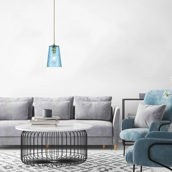 LAMPA wisząca AZURINE 5226 Rabalux szklana OPRAWA zwis niebieski złoty