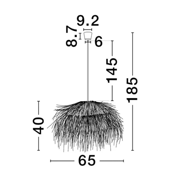 Lampa wisząca ratanowa OVINCIA LE45370 do sypialni naturalna