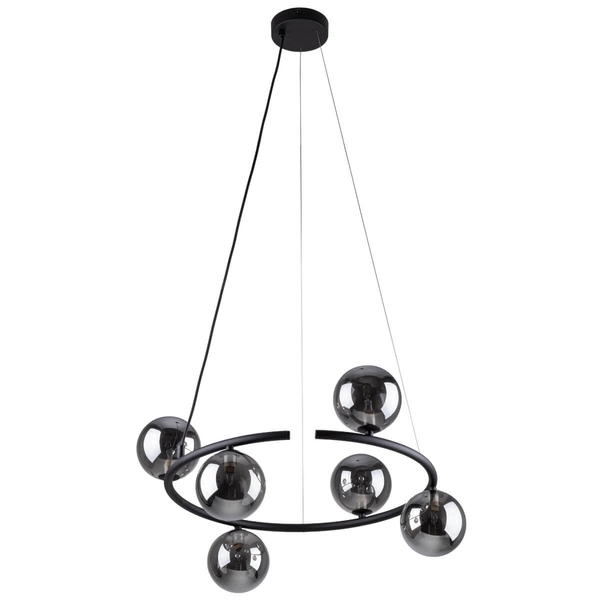 Lampa wisząca do salonu Anabelle 6843 bubbles ring grafitowa czarna